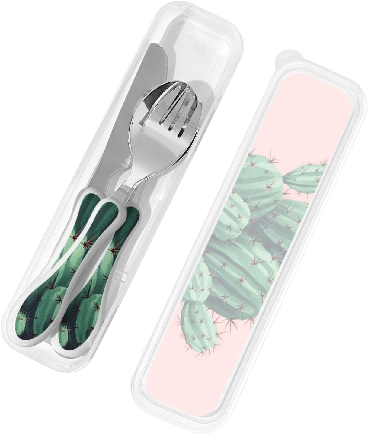 3-Piece Kids Silverware Set With Storage Case, Stainless Steel Reusable Children Safe Knife Spoon Fork Set Yellow Sunflowers Children Flatware Set For Kids Lunch Box