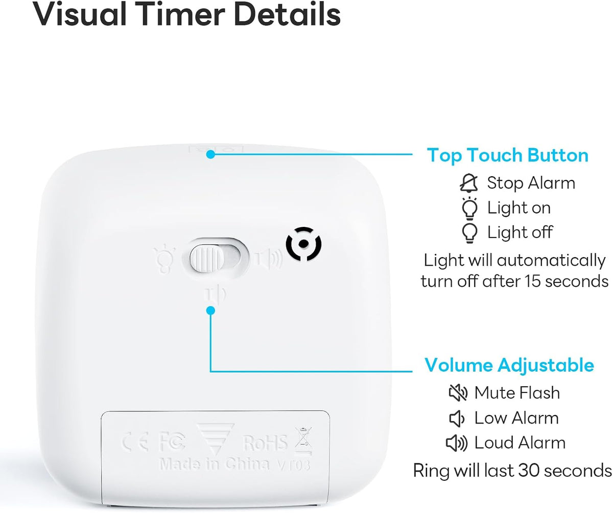 Yunbaoit Visual Timer with Night Light, 60 Minute Countdown, Light Blue