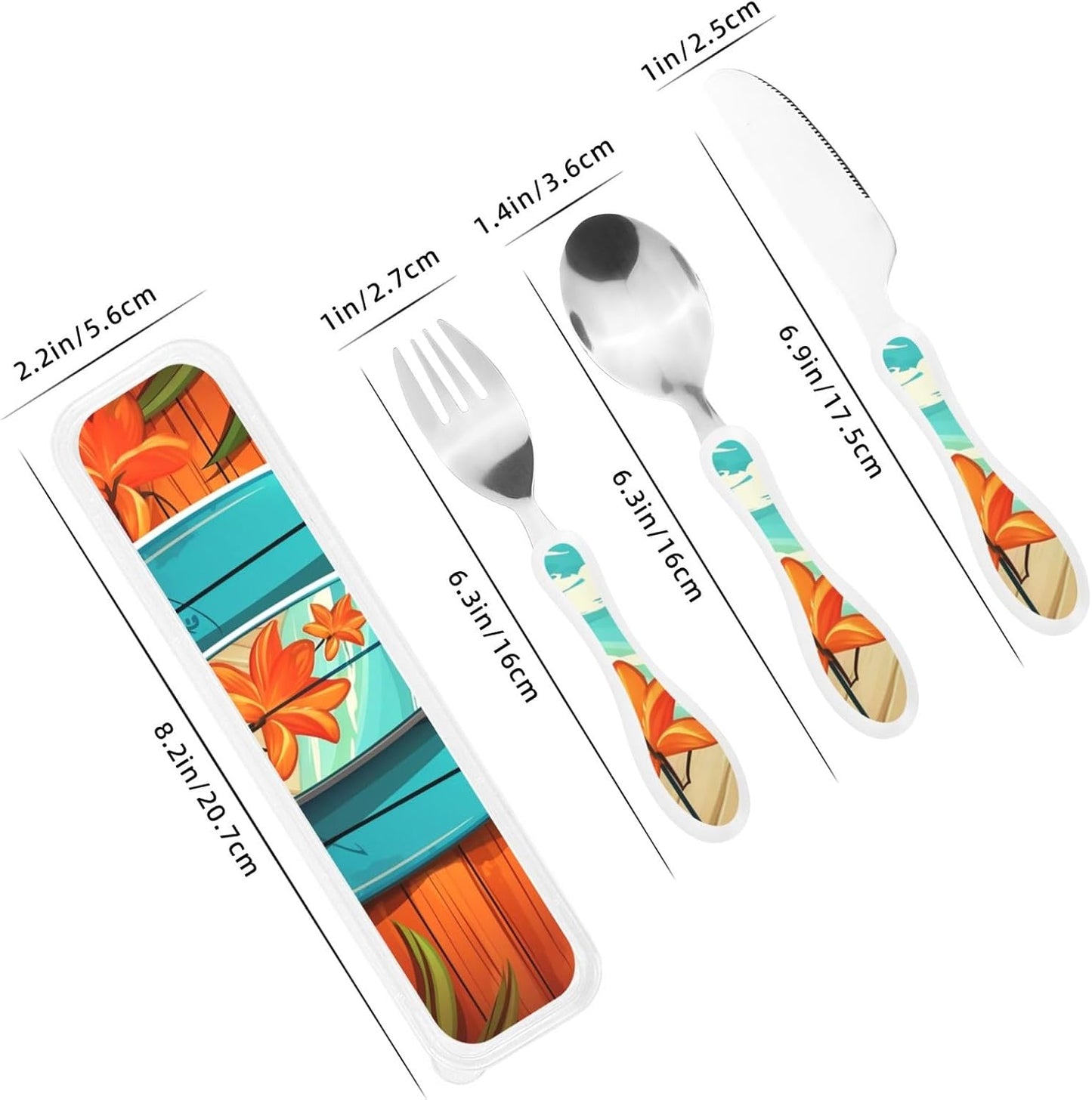 3-Piece Kids Silverware Set With Storage Case, Stainless Steel Reusable Children Safe Knife Spoon Fork Set Sugar Skulls Children Flatware Set For Kids Lunch Box