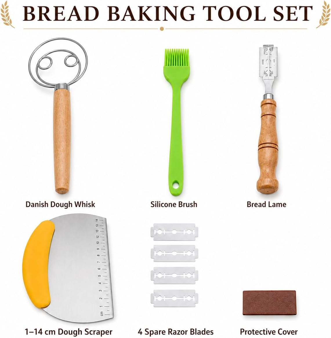 Banneton Bread Proofing Basket Set, 2 Pack 9 Inch Round & Oval