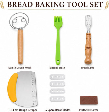 Banneton Bread Proofing Basket Set, 2 Pack 9 Inch Round & Oval