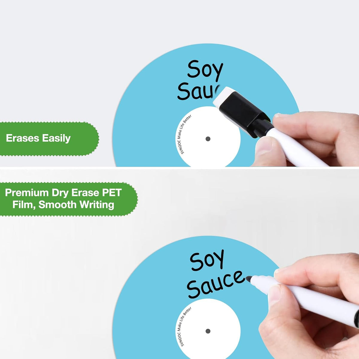SVNOOC Multi-Use Removable Dry Erase Labels Stickers, White, Reusable Sticky Notes for Kitchen Office School All Purpose Use(1.25 * 3.5 inches White)