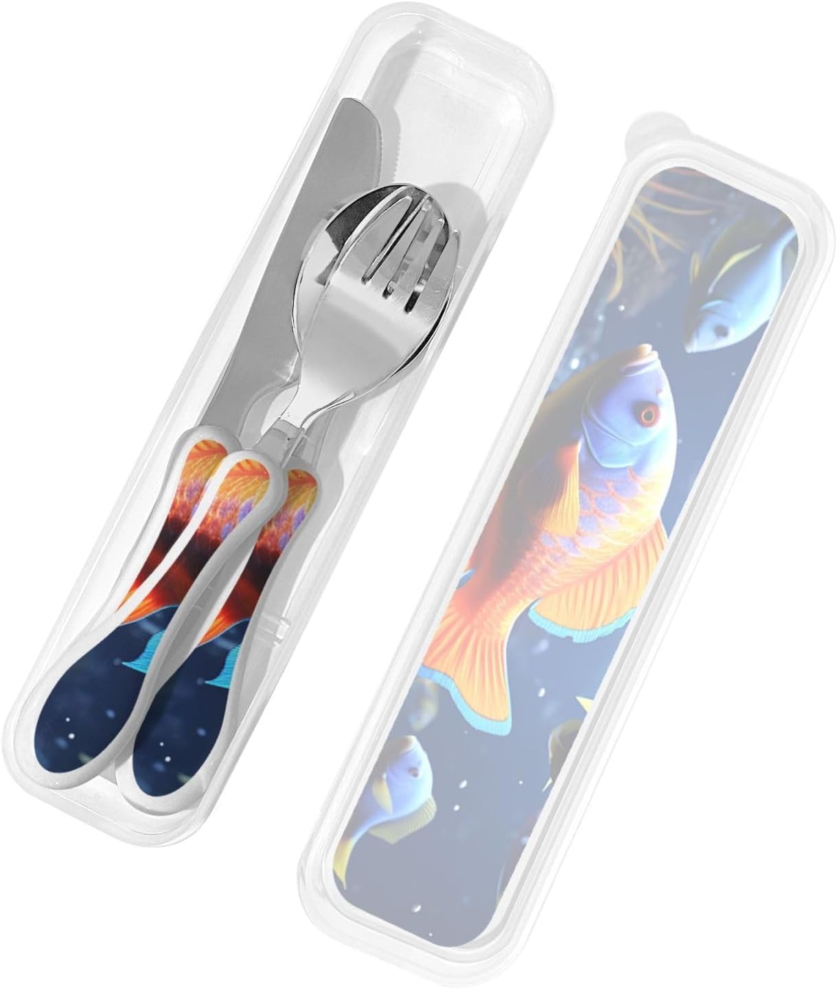 3-Piece Kids Silverware Set With Storage Case, Stainless Steel Reusable Children Safe Knife Spoon Fork Set Alpaca Cactus Children Flatware Set For Kids Lunch Box
