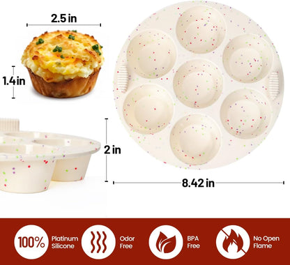 CAKETIME Silicone Mini Muffin Pan, 24 Cups Nonstick Mini Cupcake Pan for Baking Muffin, Cupcake, Egg Bites, Fat Bomb, 1 Pack Confetti