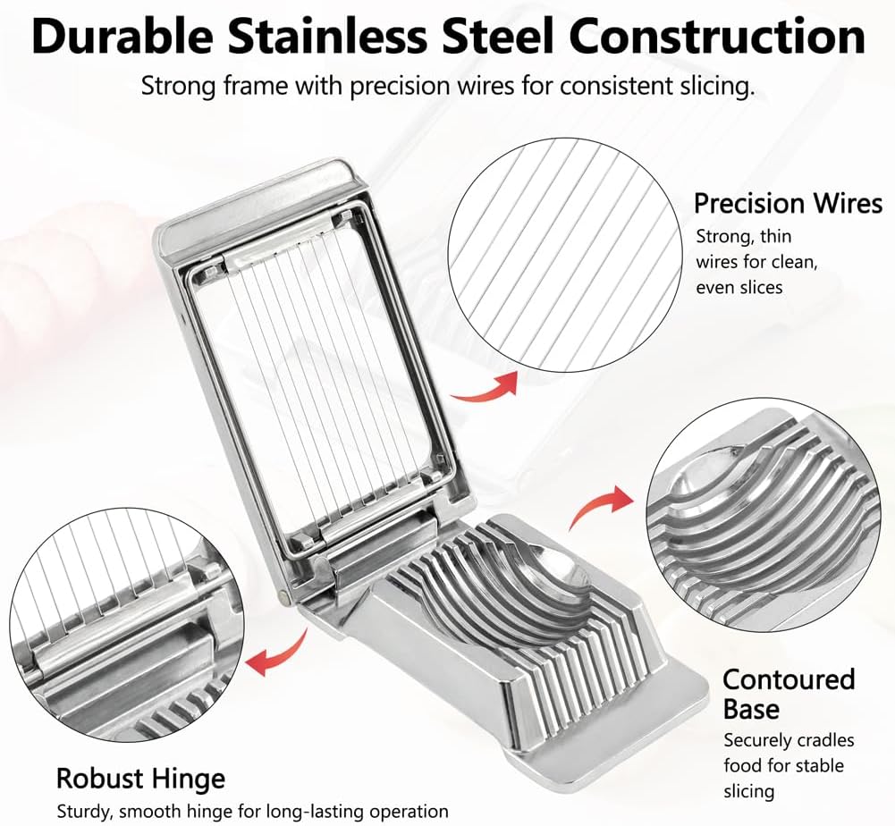 Egg Slicer for Hard Boiled Eggs, Multipurpose Manual Egg Slicer Heavy Duty