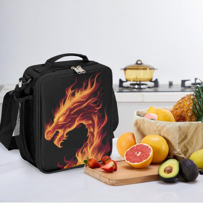 cfpolar Skull Skateboard Lunch Box for Boys Girls, Insulated Lunch Bags for Kids Reusable Mini Cooler Lunch Tote Lunchbox Thermal Meal Tote Kit with Shoulder Strap for Work School Picnic