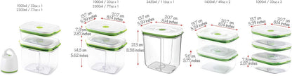 FOSA Vacuum Seal Containers (3-Pack, 34oz) – Airtight Food Storage Containers for Freshness | BPA-Free, Dishwasher Safe | Ideal for Meal Prep, Leftovers, Dry Goods (Pump Sold Separately)
