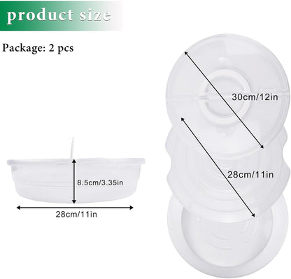 FMOACEN 11.5 Inch Clear Pie Containers With Lids and Handle Round Pie Carrier Reusable 2 Compartments Pizza box Leftover Pizza Keeper for Food Cake Cheesecake Tortilla Pastry
