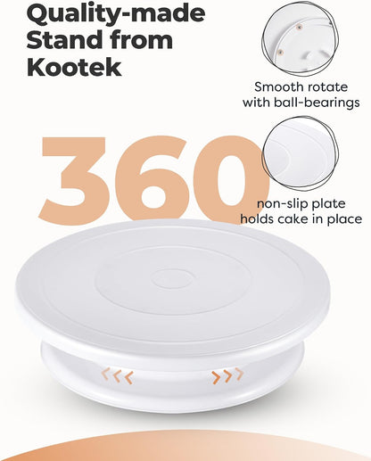 Kootek Cake Decorating Kit with Turntable Baking Supplies for Beginner Pros