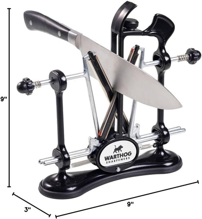 Warthog V-Sharp A4 Knife Sharpener, Diamond Rods, Metal Frame, Black