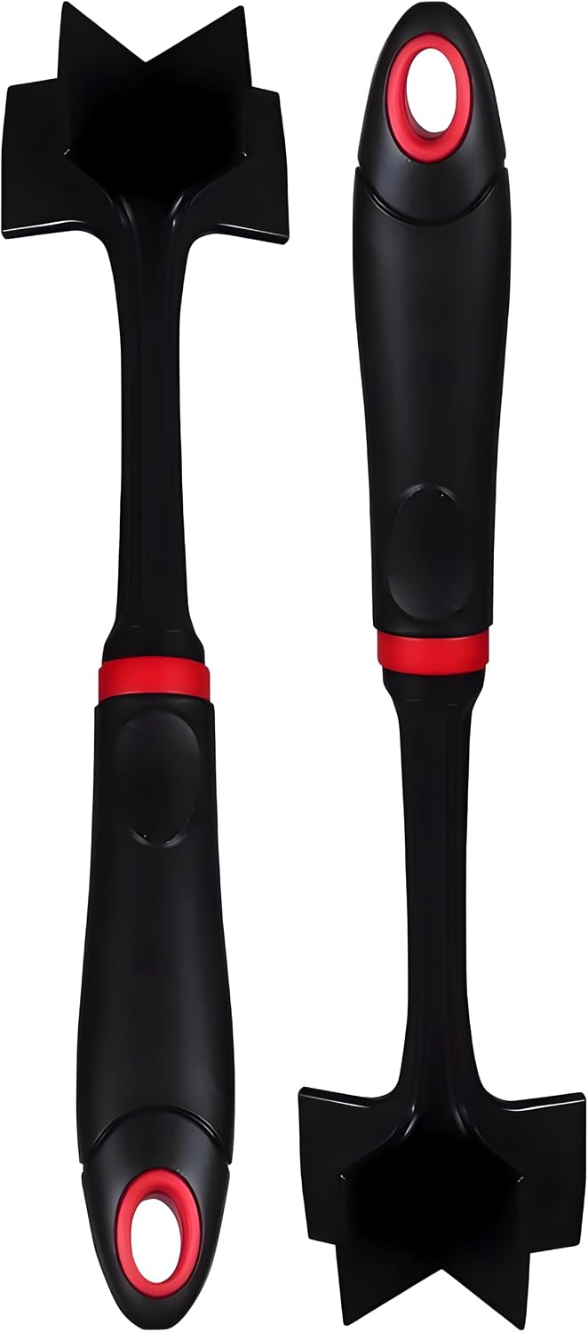 Multipurpose Nylon Meat Chopper and Masher Set of 2, Heat Resistant Ground Beef Chopper with 5 Blade Head, 10.5 Inch Hamburger Chopper for Ground Turkey, Potatoes, Avocados, Dishwasher Safe