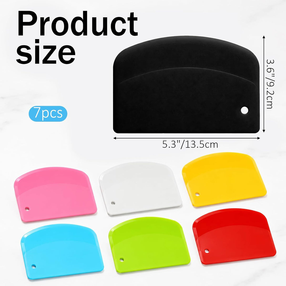 7Pcs Plastic Dough Scraper Bread Dough Cutter for Baking