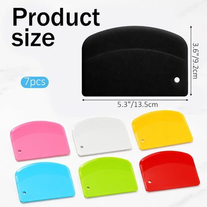 7Pcs Plastic Dough Scraper Bread Dough Cutter for Baking
