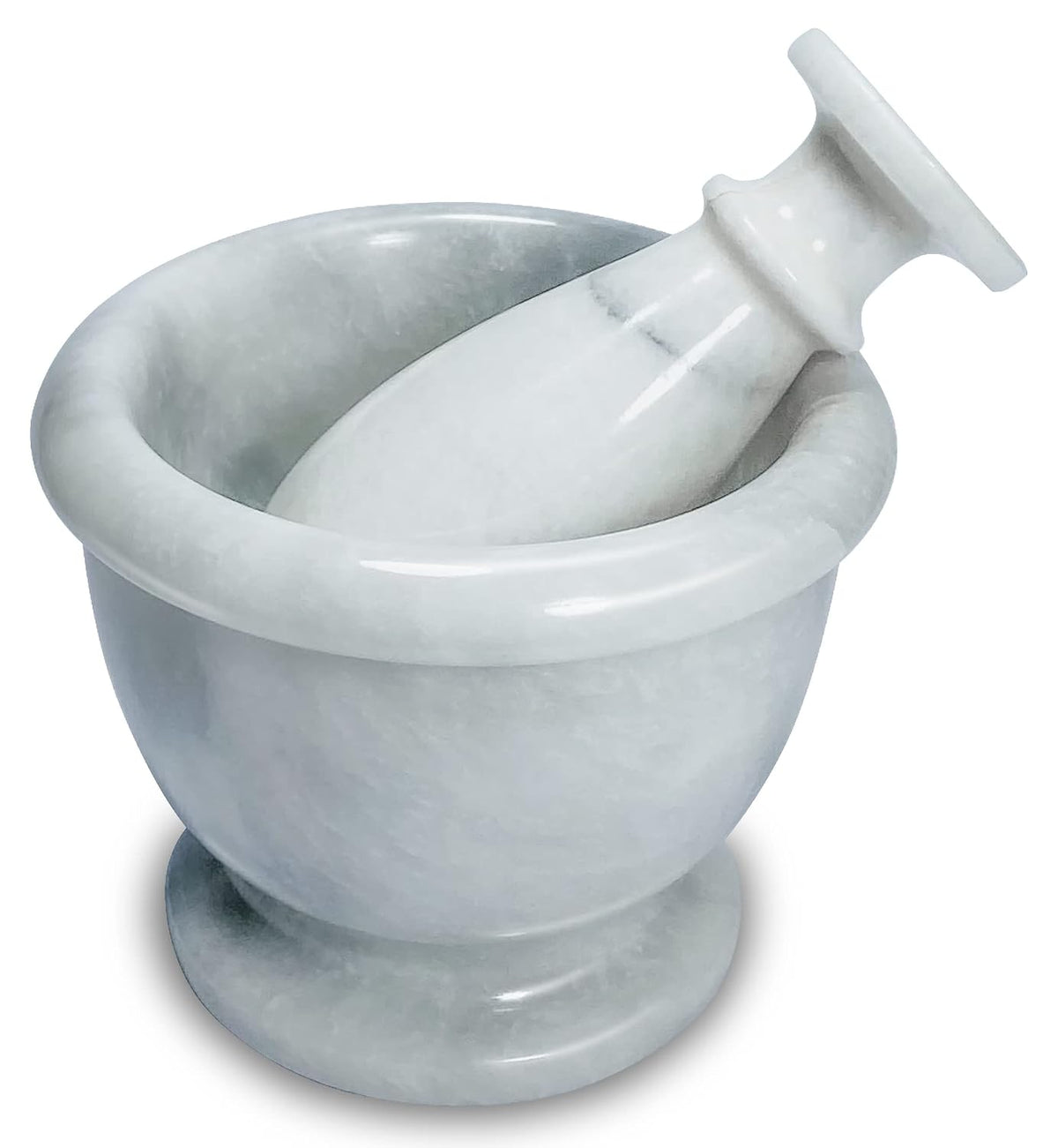 Mortar and Pestle Set – Large Stone Grinder with Polished Bowl & Non-Slip Base | Elegant Onyx Marble Kitchen Tool for Spices, Herbs & Guacamole