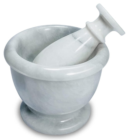 Mortar and Pestle Set – Large Stone Grinder with Polished Bowl & Non-Slip Base | Elegant Onyx Marble Kitchen Tool for Spices, Herbs & Guacamole