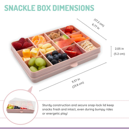 melii Snackle Box |12-Compartment Snack Container with Removable Dividers, BPA-Free Food Storage for Travel, School & On-the-Go Snacks, Kids & Family Organizer (Grey)
