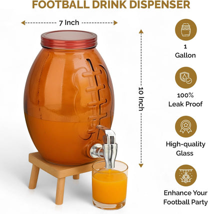 3 Gallon Classic Ice Cold Clear Glass Mason Jug Drink Beverage Dispenser Durable On Galvanized Stand With Leak Free Spigot-Easy Filling For Outdoor, Parties & Daily Use Lid