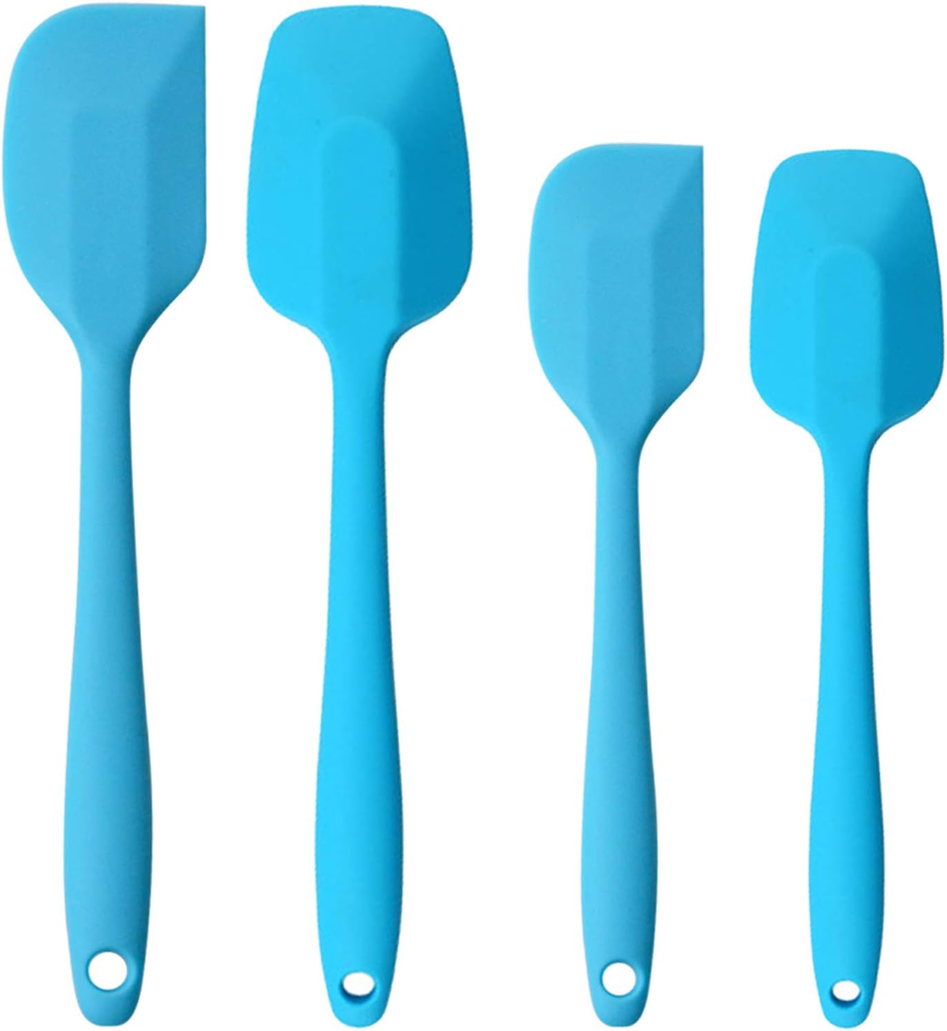 Silicone Spatulas Set, Rubber Spoon Spatula Heat Resistant Spoonula One Piece Design Seamless Spatula Non-Stick Scrapers Baking Mixing Tool (Dark Blue)