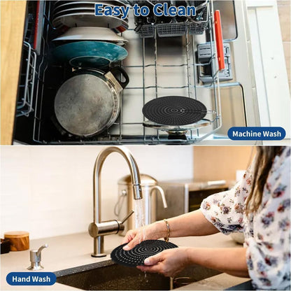 Silicone Splatter Screen for Frying Pan 14’’, Foldable Grease Splatter Guard with Anti-Slip Handle, Food Grade Silicone Washable Heat Resistant Oil Splash Guard
