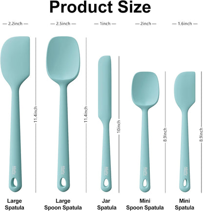 Redfly Silicone Spatula Set, 5 Piece Food Grade Silicone Cooking Utensils Set, Rubber Spatula Heat Resistant Nonstick for Baking, Cooking, Kitchen Utensils Dishwasher Safe Multicolor