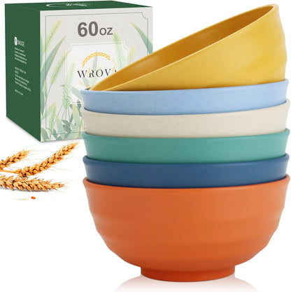 Wheat Straw Bowl Sets,8 PCS Unbreakable Cereal Bowl 26 OZ,Microwave and Dishwasher Safe Bowls,Bowl Sets for Camping and Picnic BPA Free Colorful Salad Bowls for Serving Soup,Oatmeal and Fruit Etc…