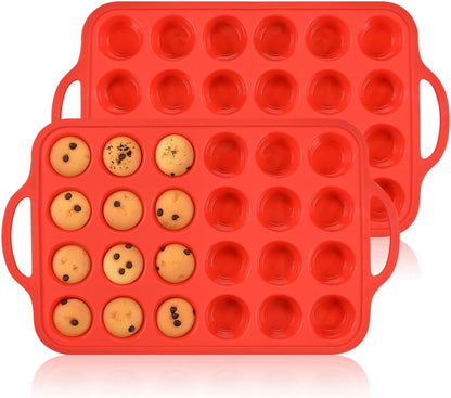 CAKETIME 12 Cups Silicone Muffin Pan - Nonstick Cupcake Pan 1 Pack Regular Size Silicone Mold for Baking
