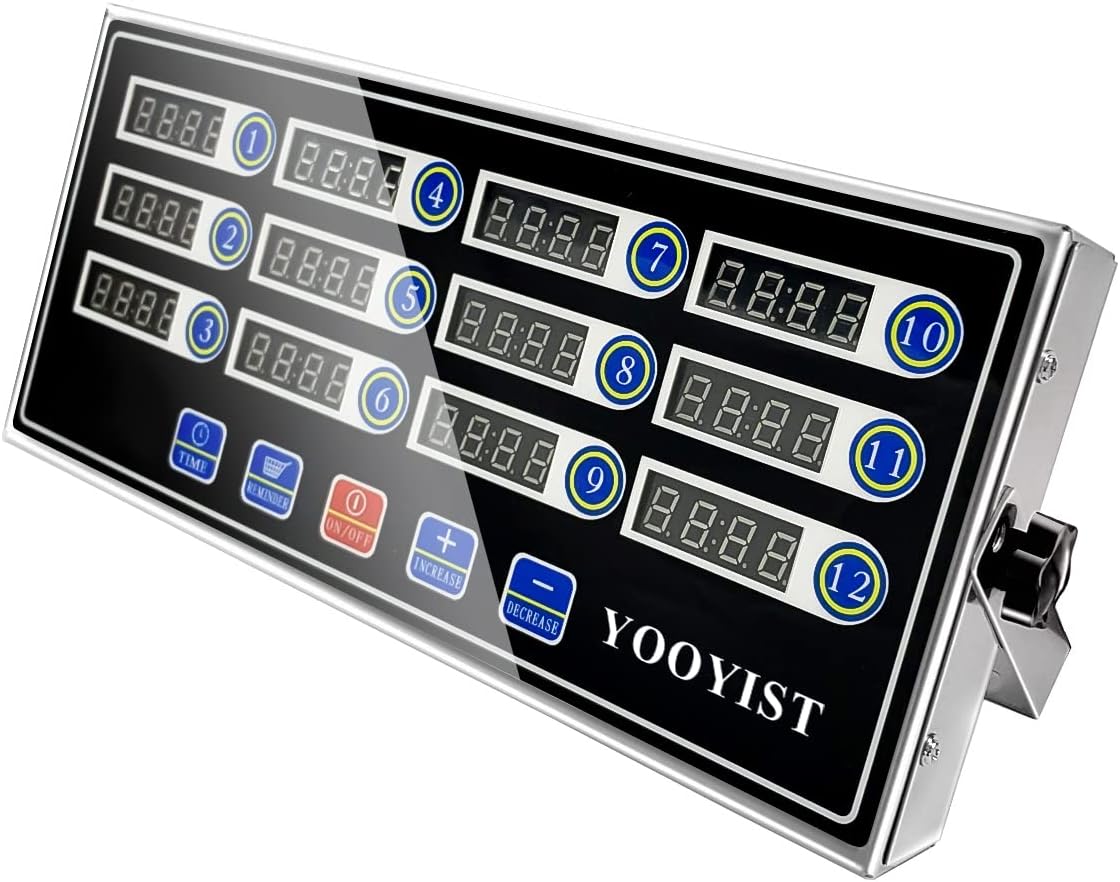 Commercial Kitchen Timer 12 Channel Digital Loud Alarm Cook Timer