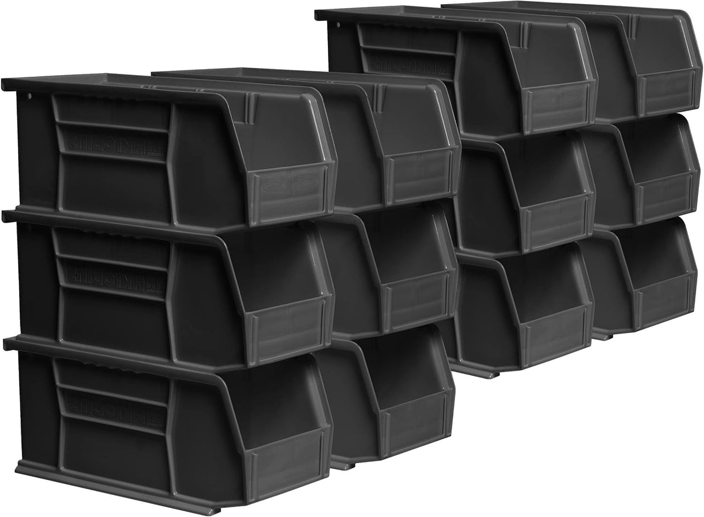 Akro-Mils 30230 AkroBins Plastic Storage Bins, Space-Saving Stackable Bins for Garage, Pantry, Craft Organization, 10.5 "L x 5.5 "W x 5"H, Blue, 12-Pack