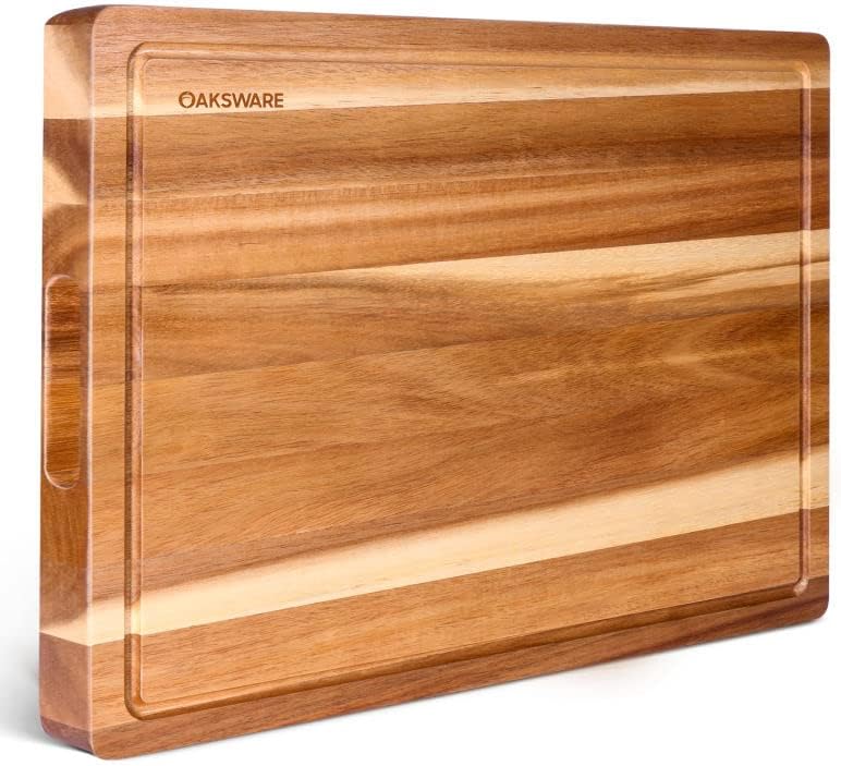 OAKSWARE 16.5" x 13" Acacia Wood Cutting Board, Kitchen Prep Station