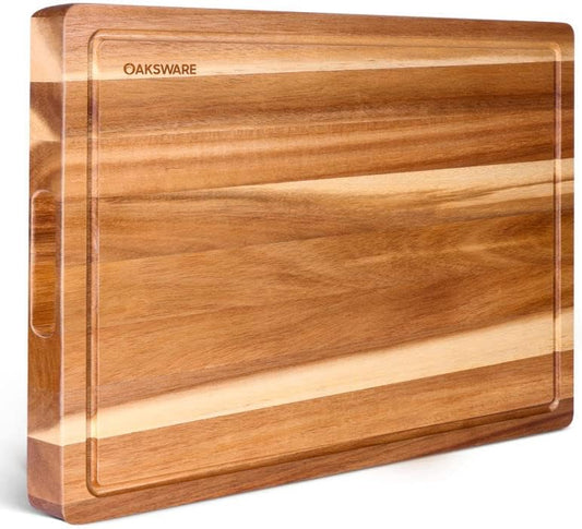 OAKSWARE 16.5" x 13" Acacia Wood Cutting Board, Kitchen Prep Station