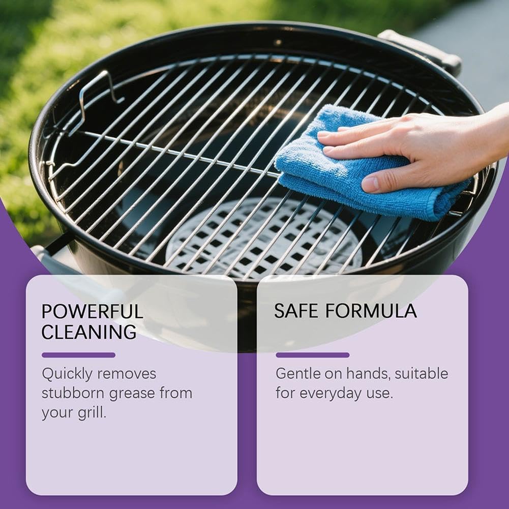 Fast-Acting Heavy-Duty Grill Degreaser Spray, Fast Acting Heavy Duty Grill Degreaser, Barbecue Grills Rack Cleaner, 120ml/4fl.0z, Kitchen Cleaners for All Stubborn Oil Stains