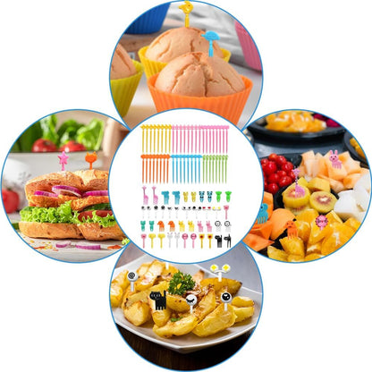 108 PCS Silicone Bento Box Dividers Kit, Bento Box Accessories, 90pcs Food Picks and 18pcs Silicone Cupcake Liners for Bento, Snacks, Cupcakes, Party, Picnic