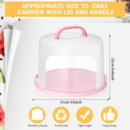 Baderke 10 Inch Round Cake Carrier with Lid and Handle - Two Sided Cake Holder & Box for Transport, Pie, Cupcake(White)