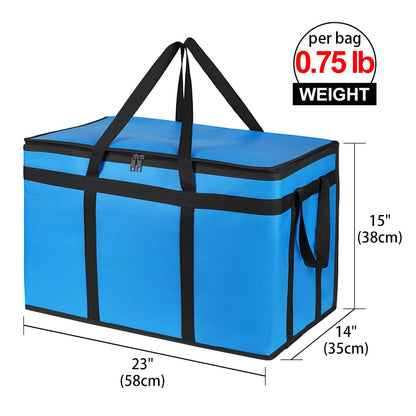 Bodaon Insulated Food Delivery Bag, XXXL Pizza Delivery Bags for Hot and Cold Food, Commercial, Large Capacity Reusable Warming Bag, Catering Cooler Bag for Rideshare, Warmers for Parties (Black, 1Pk)