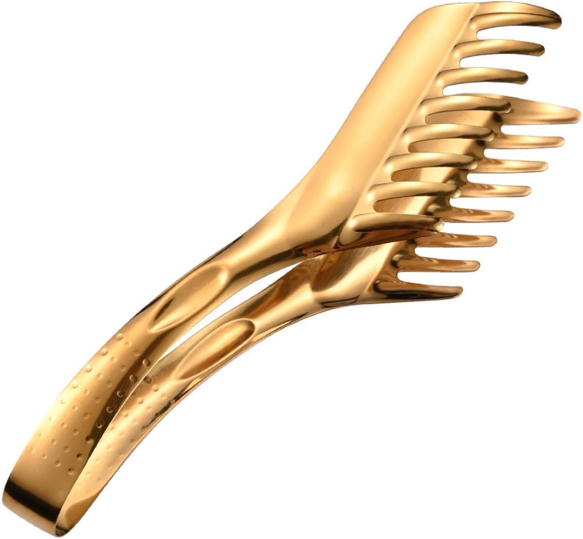 Pasta Tongs,spaghetti tongs,Stainless Steel Kitchen Utensil for Spaghetti, Lasagna, Salad & Sliced Foods, Serrated Tips for Easy Lifting, Secure Grip & Draining (Gold)