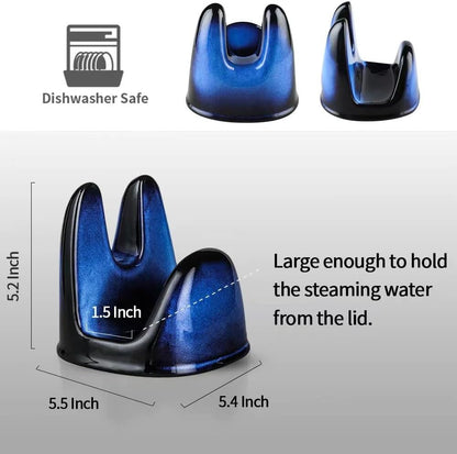Nihow Ceramic Pot Lid Holder While Cooking for Kitchen Counter/Stove Top