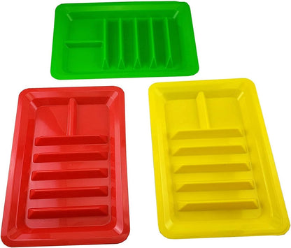 Set of 3 Taco Holder Plates – Plastic Divider Taco Trays with Stand-Up Slots, BPA-Free, Dishwasher & Microwave Safe