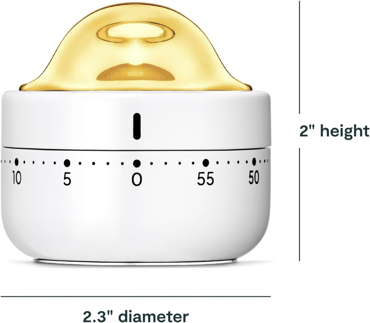 Caraway Mechanical Kitchen Timer, Stainless Steel 60 Minute Wind Up Timer