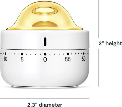 Caraway Mechanical Kitchen Timer, Stainless Steel 60 Minute Wind Up Timer