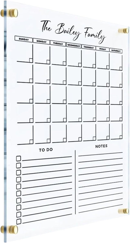 Acrylic Family Planner Wall Calendar - Personalized Calendar 2026, Personalized Dry Erase Board, Monthly and Weekly Planner, New Home Gift, Housewarming Gift