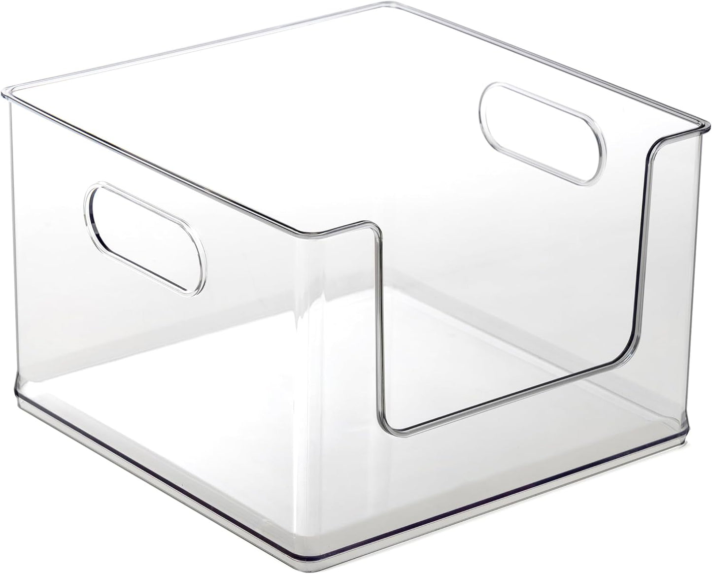 BINO | Stackable Plastic Storage Bins, Clear | THE CLARUS COLLECTION | Pantry Organizers and Storage Containers | Fridge Organizer Bins | Kitchen Cabinet Organizer | Medicine Cabinet Bin