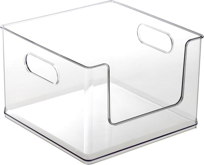 BINO | Stackable Plastic Storage Bins, Clear | THE CLARUS COLLECTION | Pantry Organizers and Storage Containers | Fridge Organizer Bins | Kitchen Cabinet Organizer | Medicine Cabinet Bin