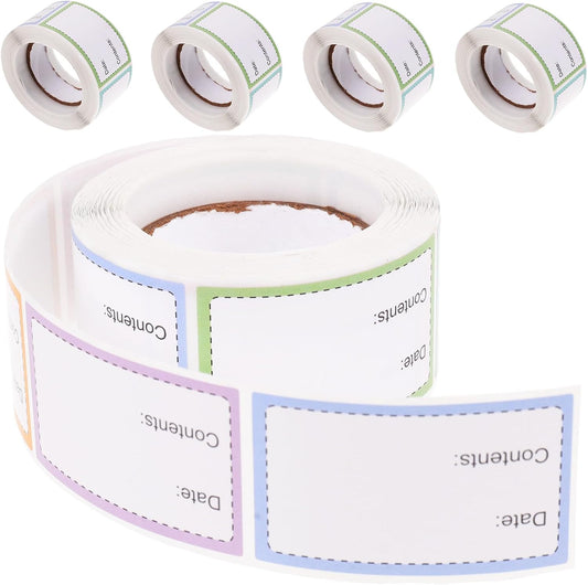 5 Rolls Multi-Function Date Labels Portable Food Storage Stickers for Office Kitchen Refrigerator Freezer Convenient Blank Bottle Stickers for Meal Prep Organization