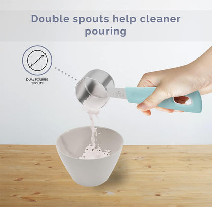 CuttleLab Measuring Cups and Measuring Spoons Set of 14 - Stainless Steel Measuring Cups and Spoons Set, Includes 1/8 Teaspoon Measuring Spoon, 1/8 Cup Measuring Cup, Leveler Dry (14, Country Chic)