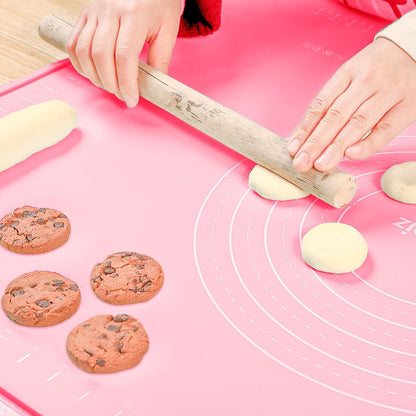 Silicone Pastry Mat 20"*16" Extra Thick Non Stick Baking Mat Food Grade Silicone Dough Rolling Bake Mat with Edge Heightening Blue