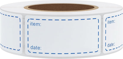 500pcs 1x2 Inch Removable Shelf Life Labels for Food Rotation Use by Food Preparation Stickers Expiration Prep Date Total 500 Labels Per Roll (Black)