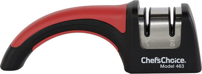 Chef'sChoice Professional Manual Knife Sharpeners Pronto Hone for 15-Degree Straight-Edge and Serrated Knives with Precise Angle Control & Compact Footprint, 2 Stage, Black