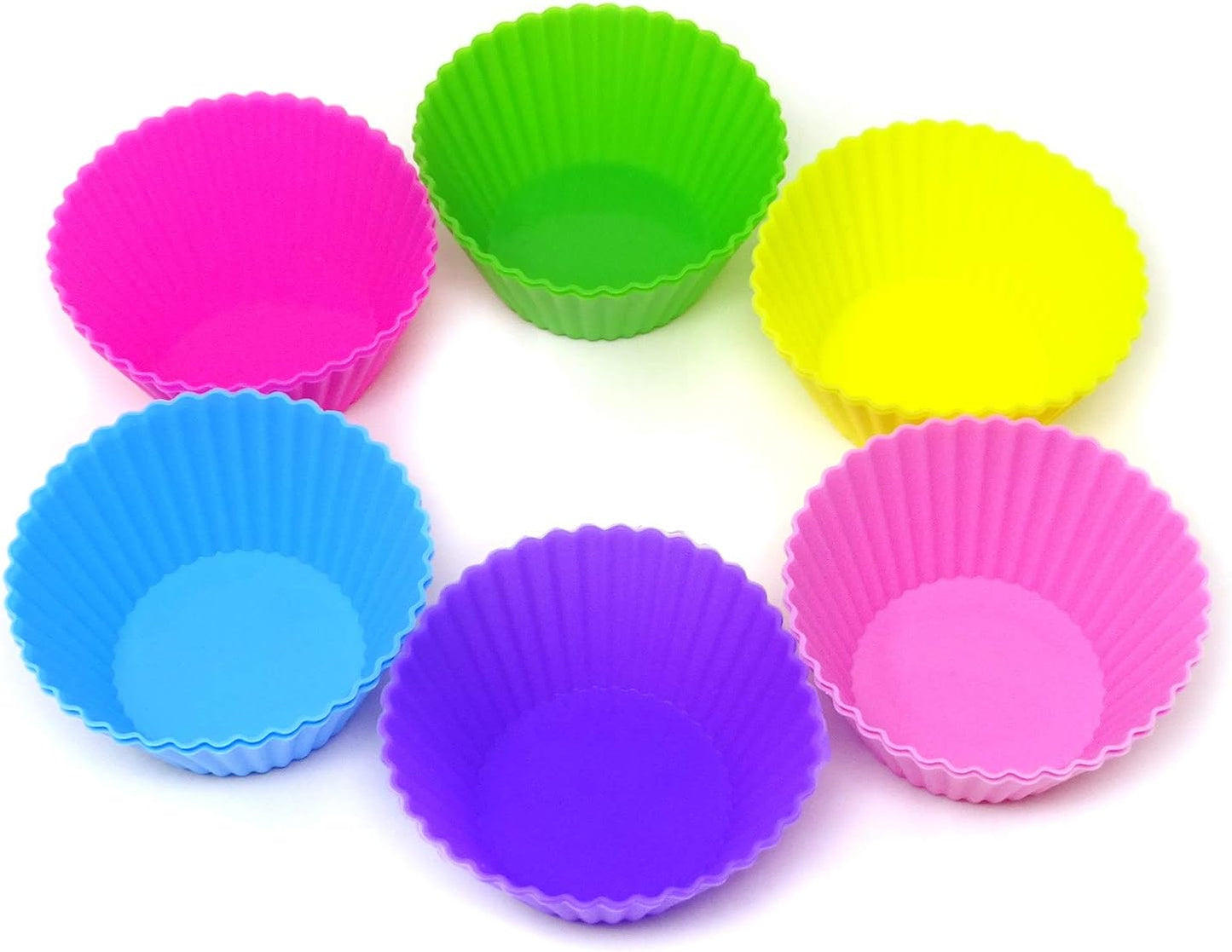 "Honbay 12PCS Silicone Square Reusable Cake Cup Sets Baking Cups Nonstick Liner Molds Cupcake Baking Molds for Making Muffin, Chocolate, Bread (70 x 70 x 32mm)"