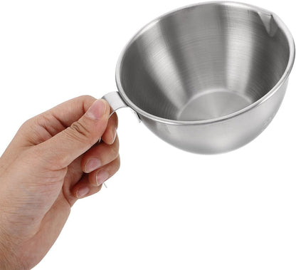 Mixing Bowl Stainless Steel Pour Spout Large Capacity Measuring Cup Handle and Scale for Baking Cooking and Egg Beating
