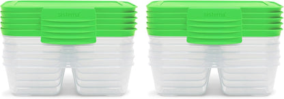 Sistema Nest It Meal Prep Food Storage Containers, 3 Compartments, 8 Cups, BPA-Free, 5-Pack